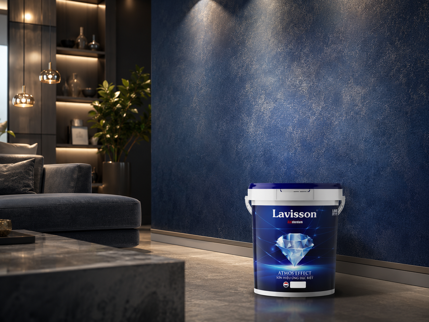 Mẫu sơn hiệu ứng Lavisson dùng trong nhà ở và showroom