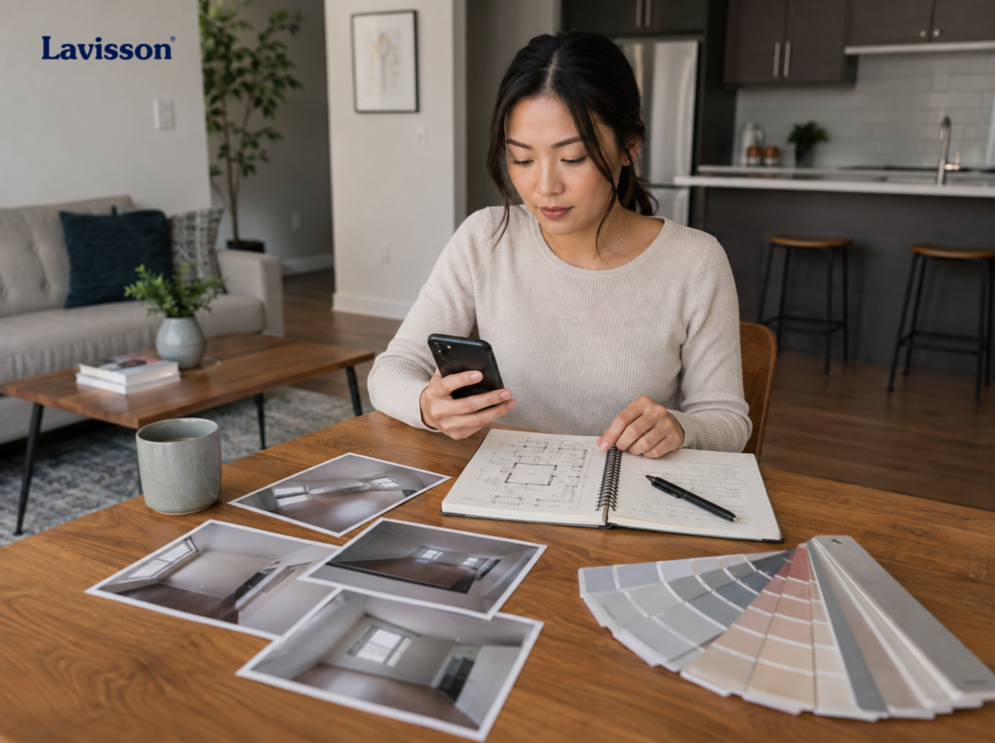 Chuẩn bị mẫu màu và ảnh không gian cần sơn