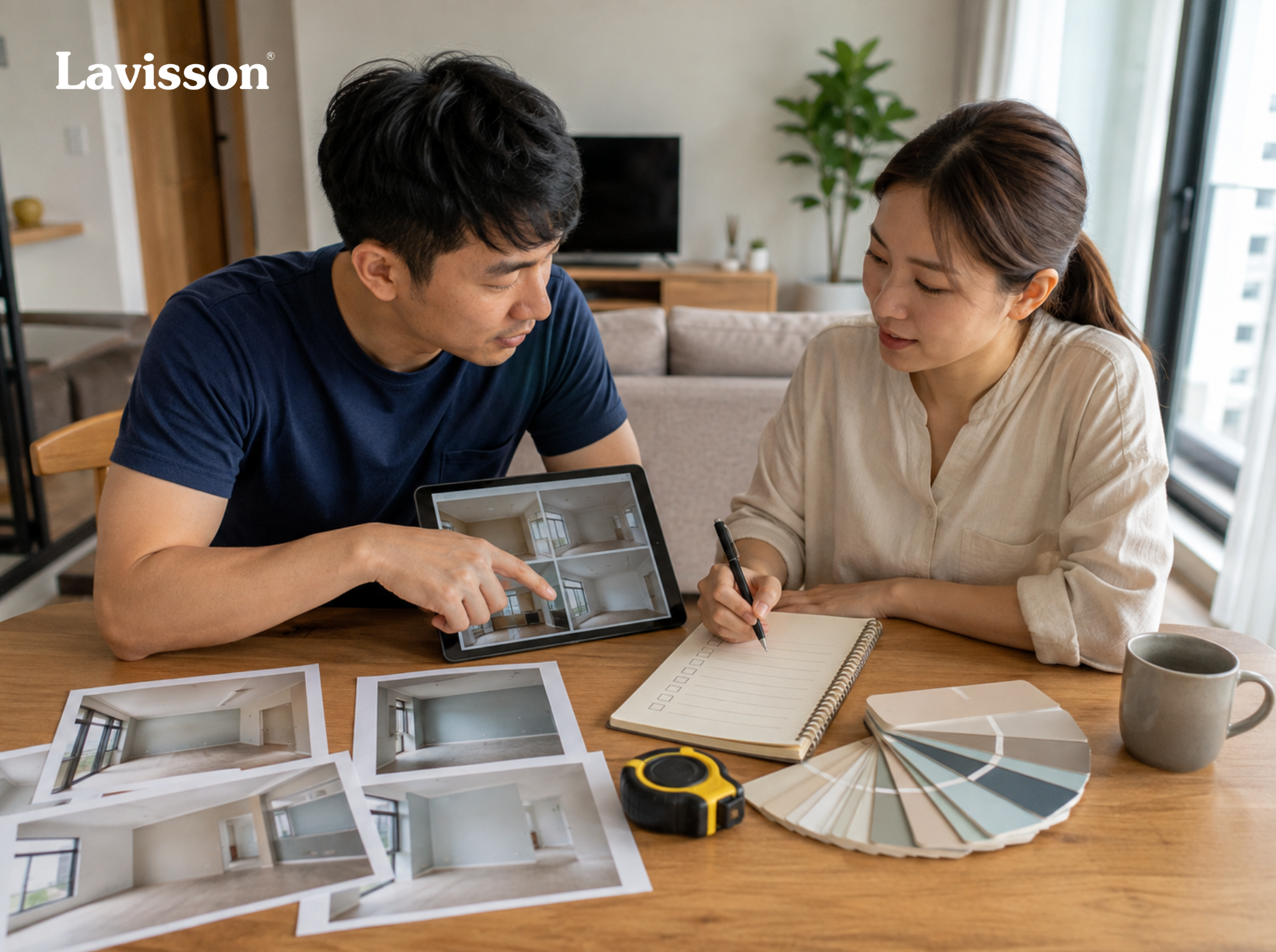 Trao đổi nhu cầu sơn nội thất với người tư vấn