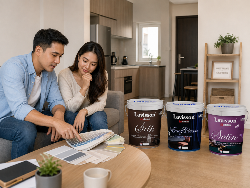 Sơn nội thất cho căn hộ cho thuê: ưu tiên độ phủ, lau chùi hay chi phí bảo trì?
