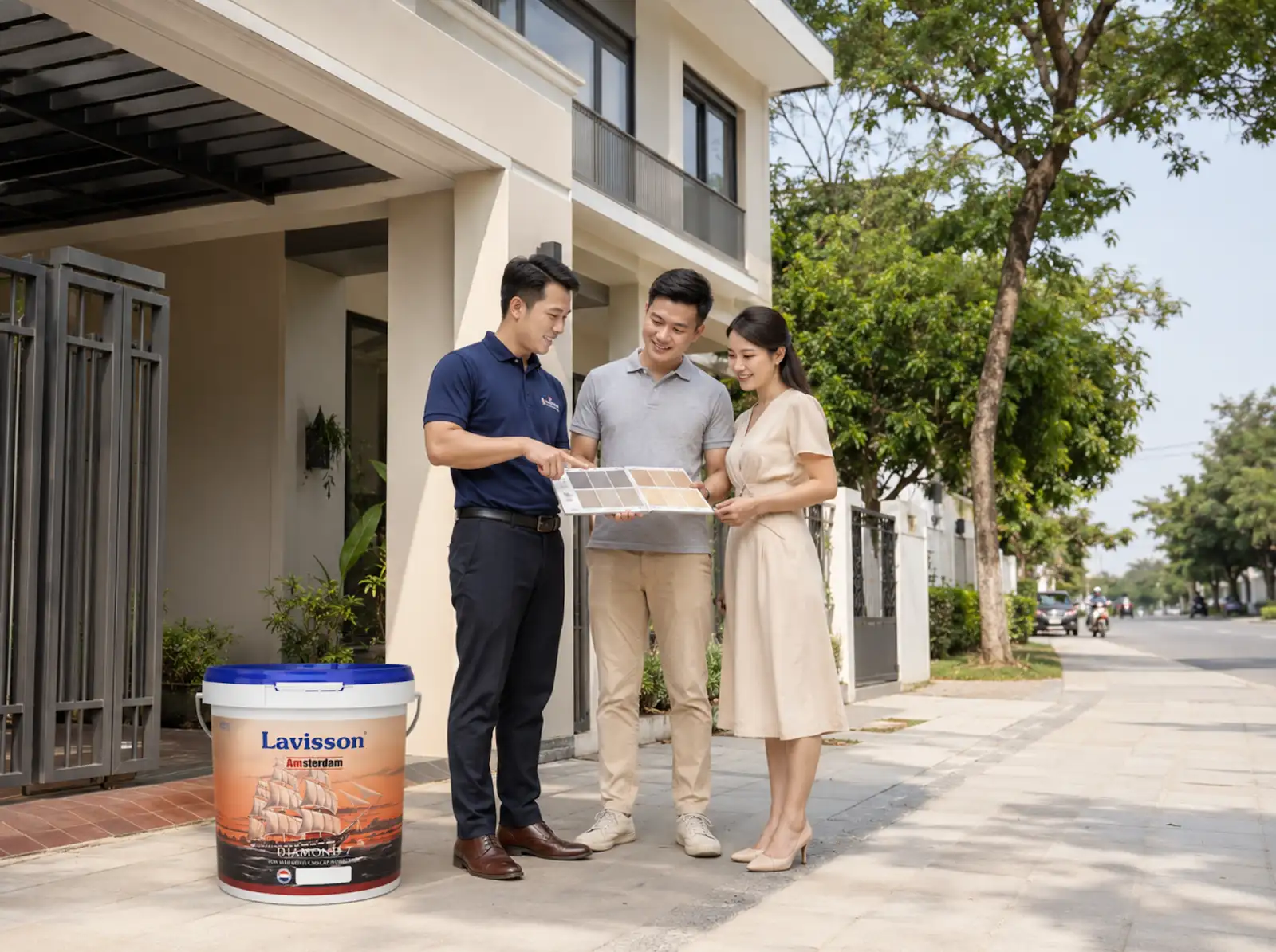 Chọn màu và hệ sơn ngoại thất cho khu vực nhiều bụi