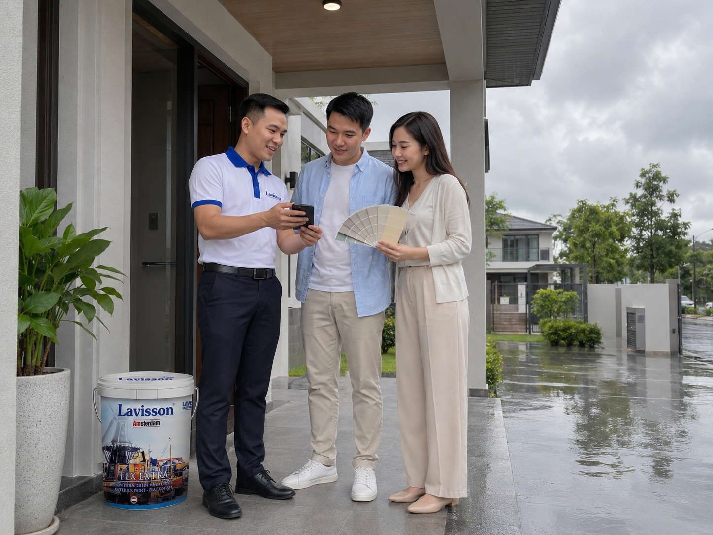 Tư vấn kế hoạch thi công sơn ngoại thất trong mùa mưa