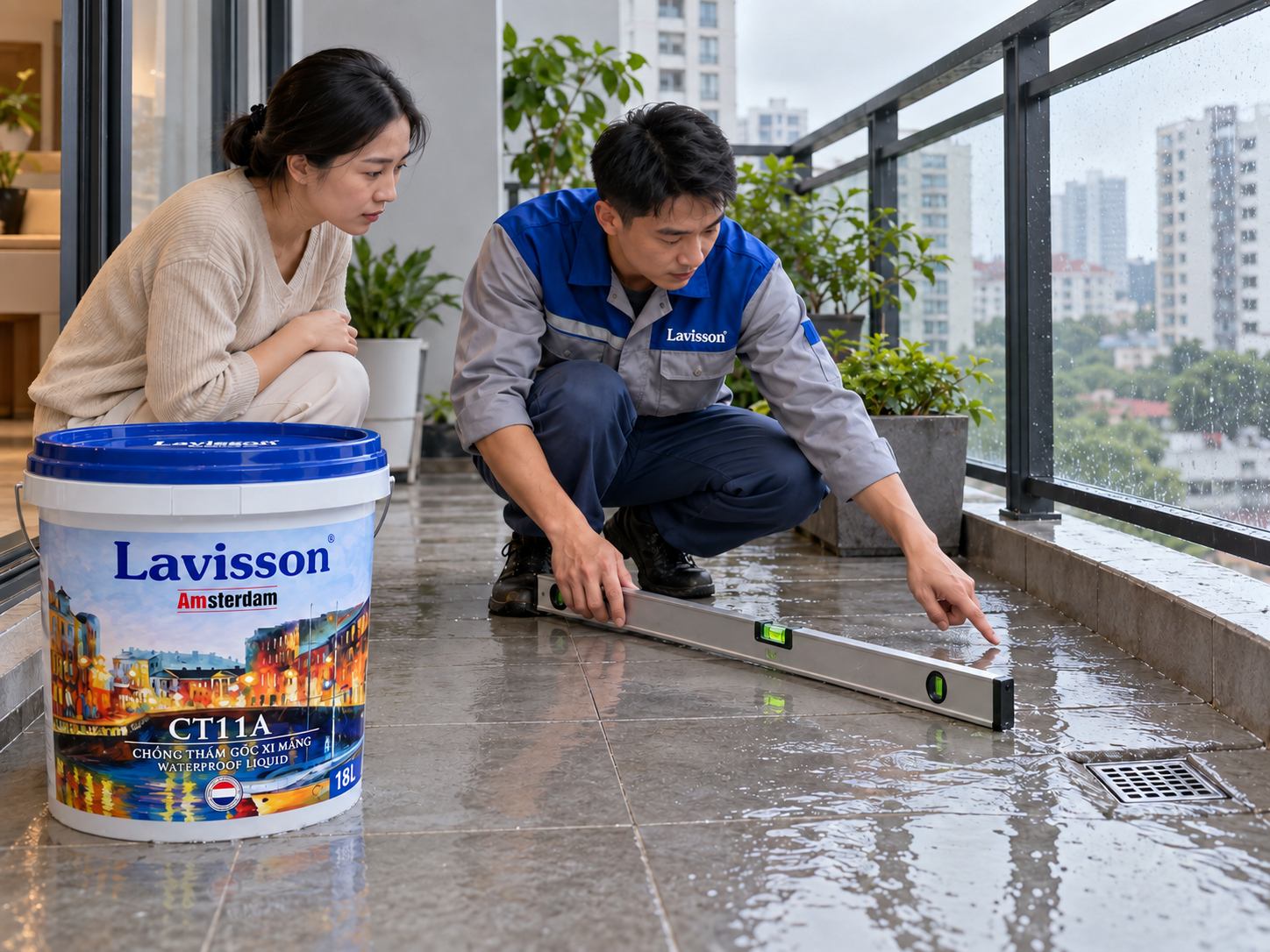 Chống thấm ban công: checklist bề mặt, cổ ống và chân tường