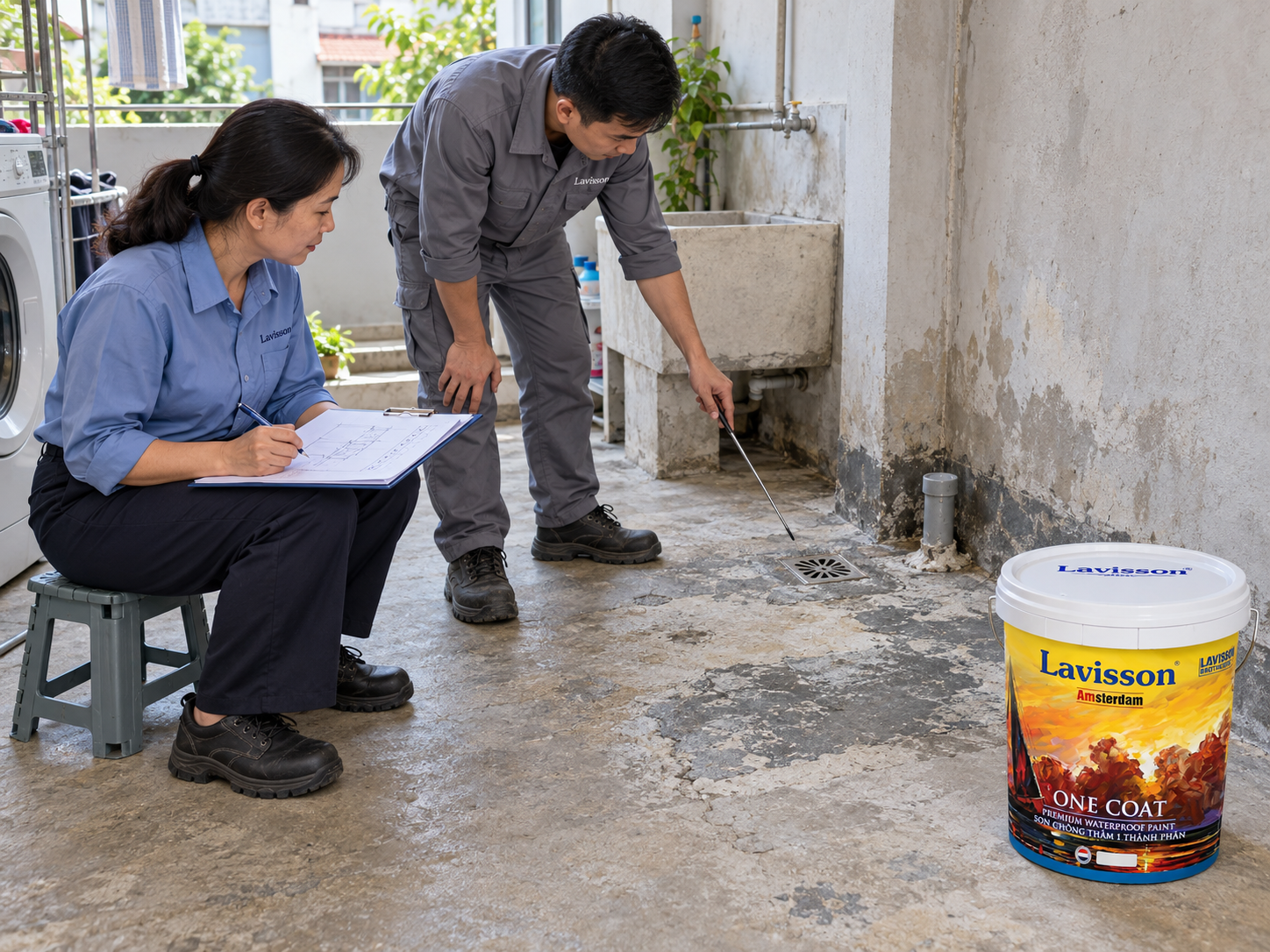 Đo diện tích và ghi lại các chi tiết cần xử lý